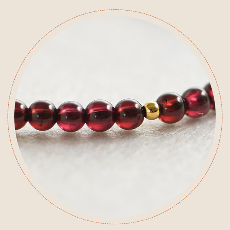 Buddha Stones天然ガーネットゴールデンビーズ安定ブレスレット
