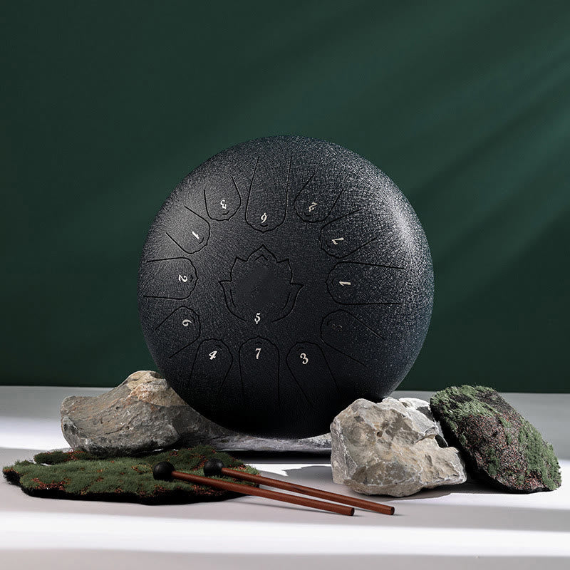 Buddha Stonesスチールタンドラム サウンドヒーリング マインドフルネス ロータスパターン ヨガドラムキット 13ノート 12インチ 打楽器