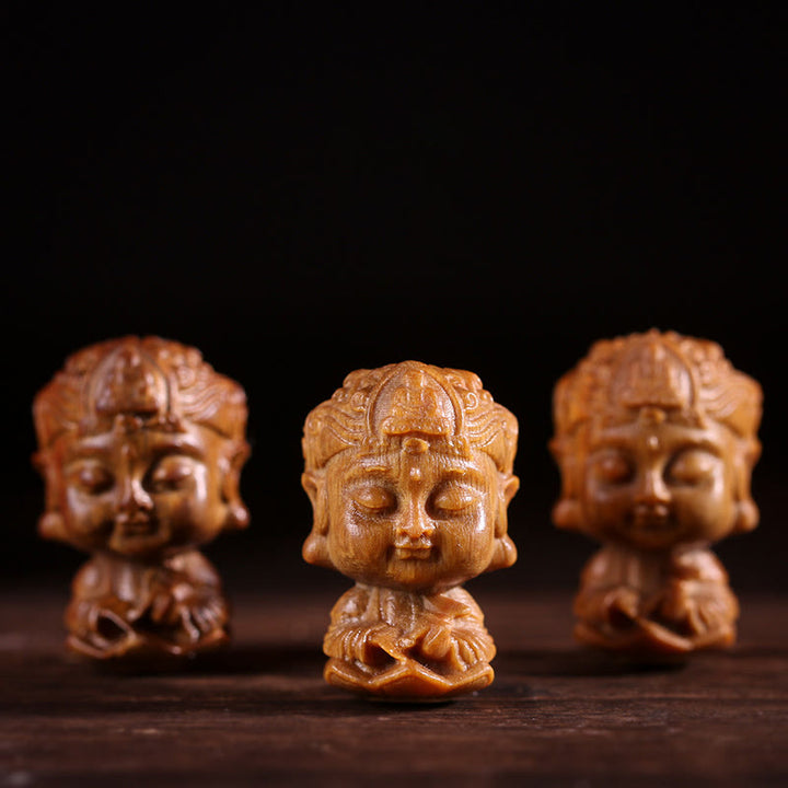 十二支誕生仏、緑の白檀の蓮の彫刻、ポジティブな家の装飾 - image 0