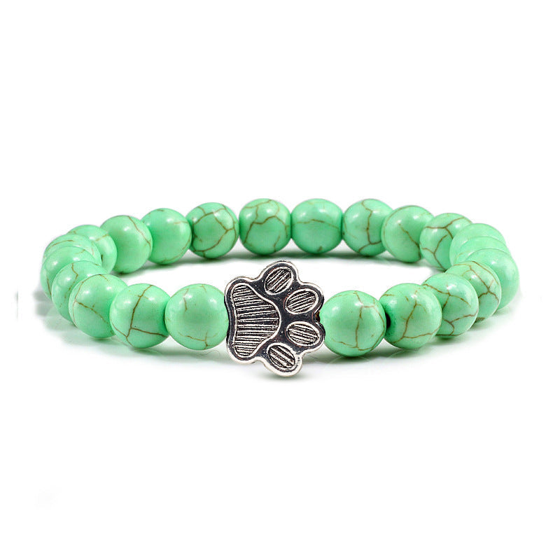 Buddha Stones 「犬を救おう」ストーンブレスレット - 薄緑色のビーズ - image 18
