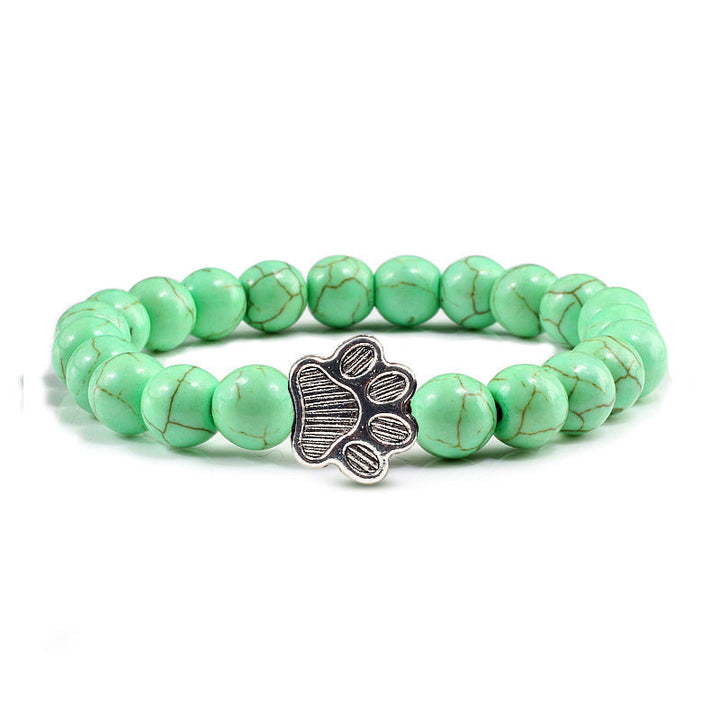 Buddha Stones 「犬を救おう」ストーンブレスレット - 薄緑色のビーズ - image 18