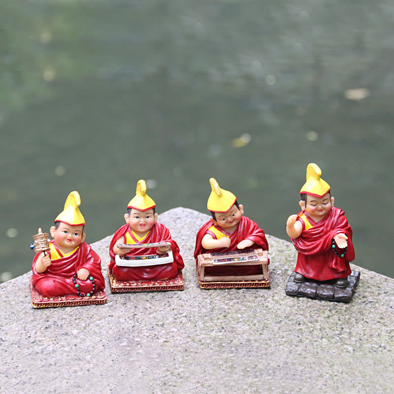Buddha Stones手描き チベット ラマ像 彫刻 クリエイティブ ホーム オフィス 車 装飾 オーナメント