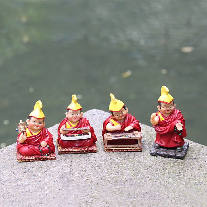 Buddha Stones手描き チベット ラマ像 彫刻 クリエイティブ ホーム オフィス 車 装飾 オーナメント