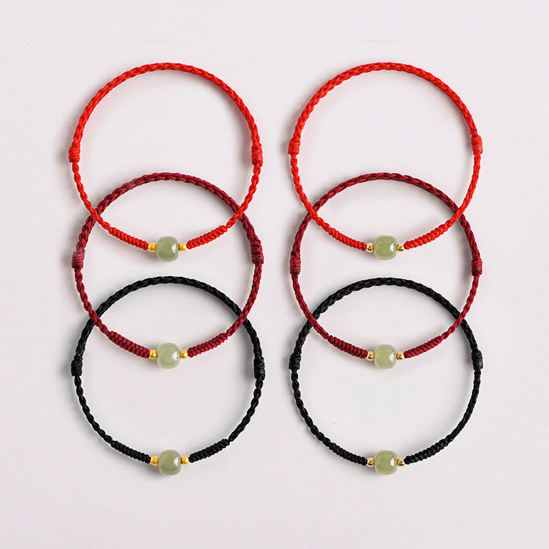 Buddha Stones手作り翡翠幸運ビーズ繁栄編みブレスレット
