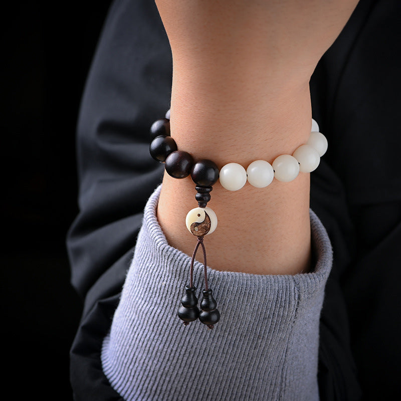 Buddha Stones黒檀YinYang守護 ブレスレット 装飾