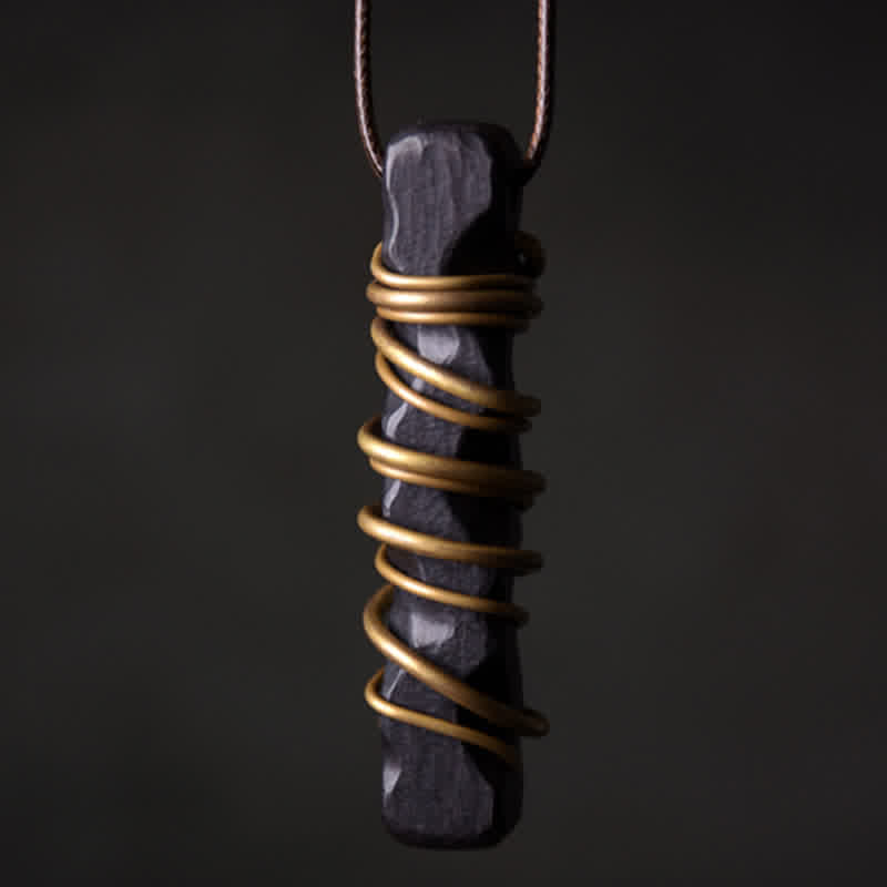 Buddha Stonesチベット黒檀銅 バランス 平和 ネックレス ペンダント - image 1