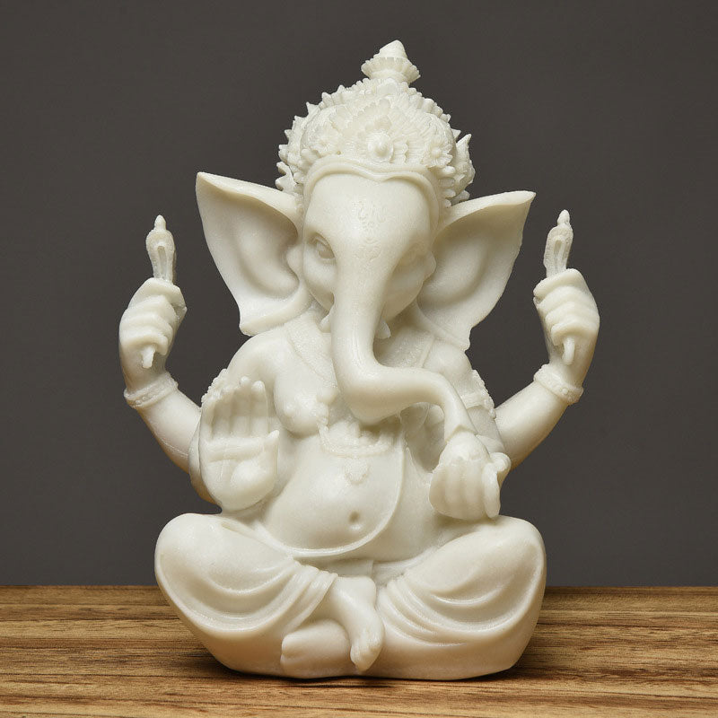 Buddha Stonesガネーシャ ガンパティ 象の像 富の祝福 室内装飾