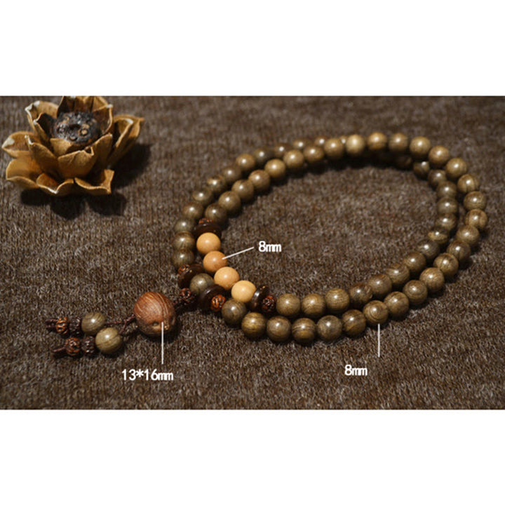 Buddha Stonesチベット白檀守護チャームMalaブレスレット