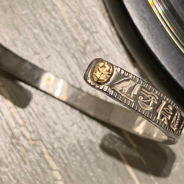 Buddha Stonesホルスの目 守護 銅製 カフブレスレット バングル