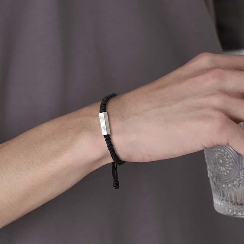 Buddha Stones925スターリングシルバー 文字彫刻 祝福ストリングブレスレット - image 8