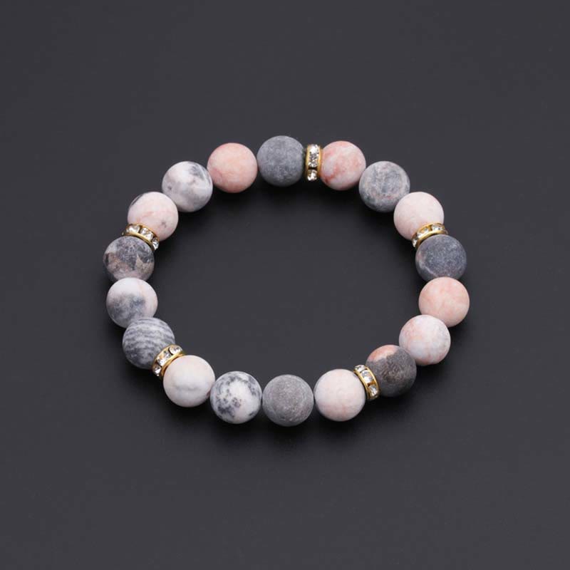 Buddha Stones不安・ストレス解消 クリスタル ゼブラ ジャスパー ビーズブレスレット