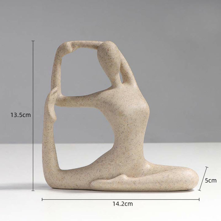 抽象的なヨガ瞑想エクササイズ樹脂スピリチュアルフィギュア彫刻デスク装飾