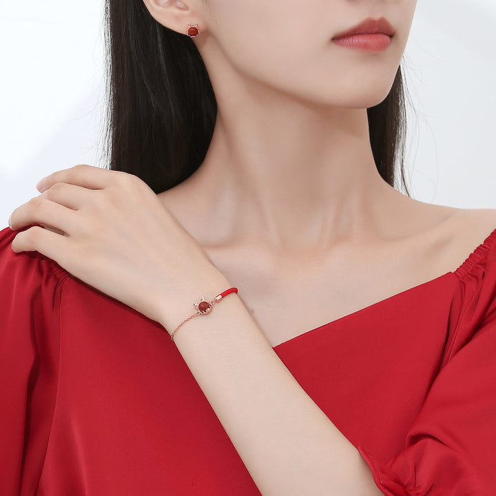 ❗❗❗フラッシュセール -Buddha Stones925 スターリングシルバー 龍年 辰砂 赤瑪瑙 龍守護ブレスレット ネックレス ペンダント イヤリング リング