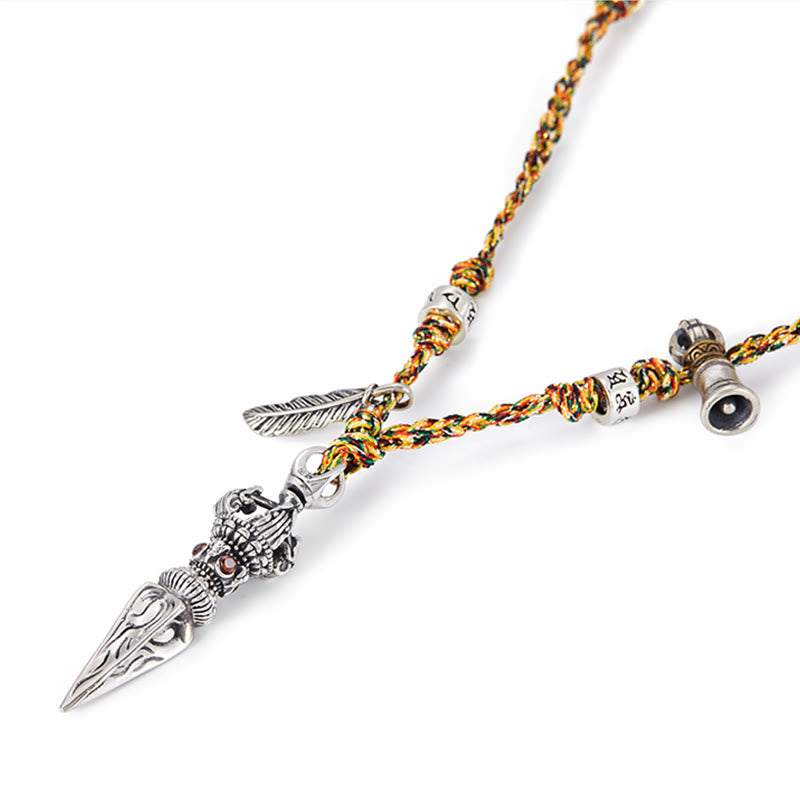Buddha Stonesチベット ハンドメイド 925 スターリングシルバー ドルジェ ヴァジュラオーム・マニ・パドメ・フムフェザー ストレングス ネックレス ペンダント - image 8