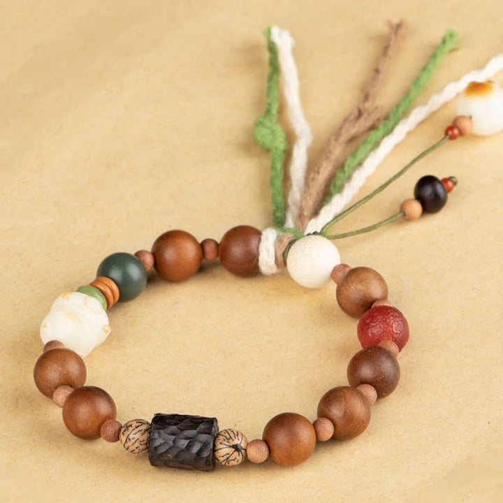Buddha Stones雷撃 木製 菩提樹 猫の足爪 縁起物 守護 タッセルブレスレット - image 7
