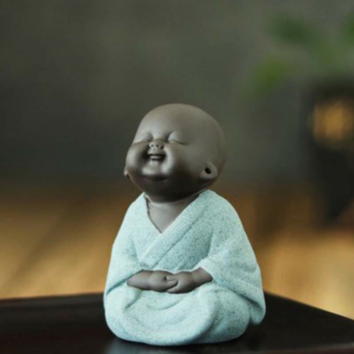 いつも笑顔のBuddha Stones笑う仏 富と幸運 紫粘土 弥勒像 装飾