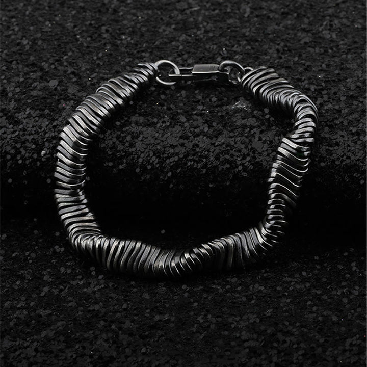 Buddha Stones925スターリングシルバー ヴィンテージツイストデザイン 富と癒しのチェーンブレスレット