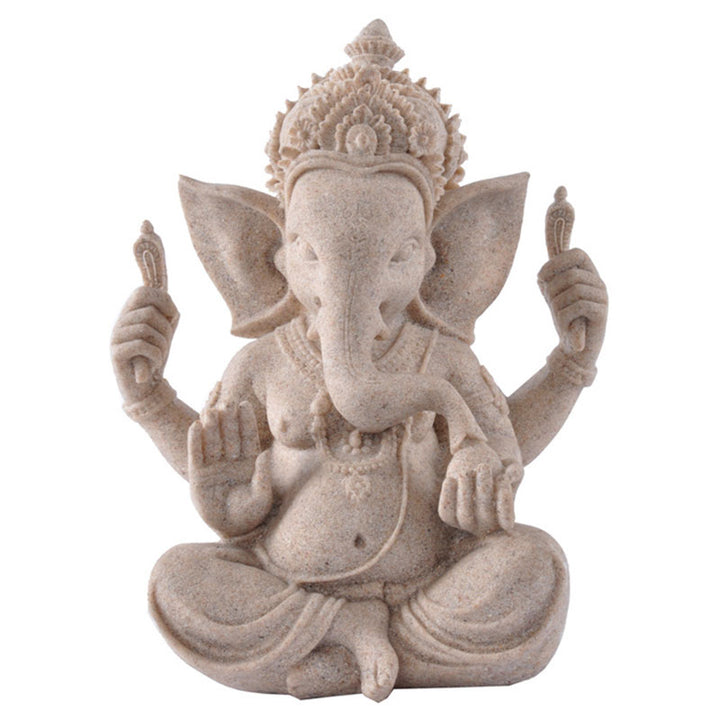 Buddha Stonesガネーシャ ガンパティ 象の像 富の祝福 室内装飾