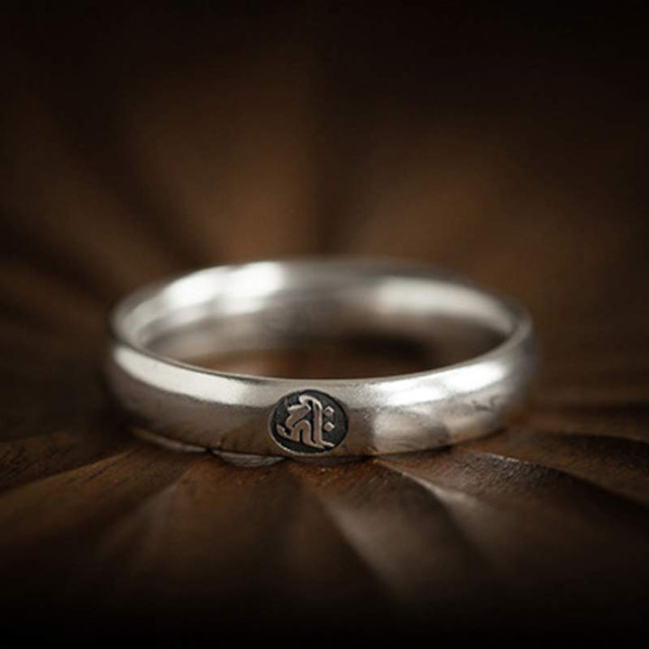 Buddha Stones925 スターリングシルバー十二支誕生仏の祝福 カップルリング