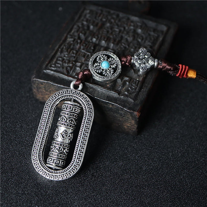チベットのBuddha Stonesオム・Om Mani Padme Hum祈りの輪 平和 回転式 車用吊り下げ装飾