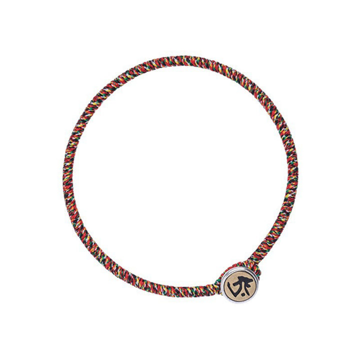 Buddha Stonesハンドメイド 925 スターリングシルバー十二支誕生仏守護 カラフル ロープブレスレット