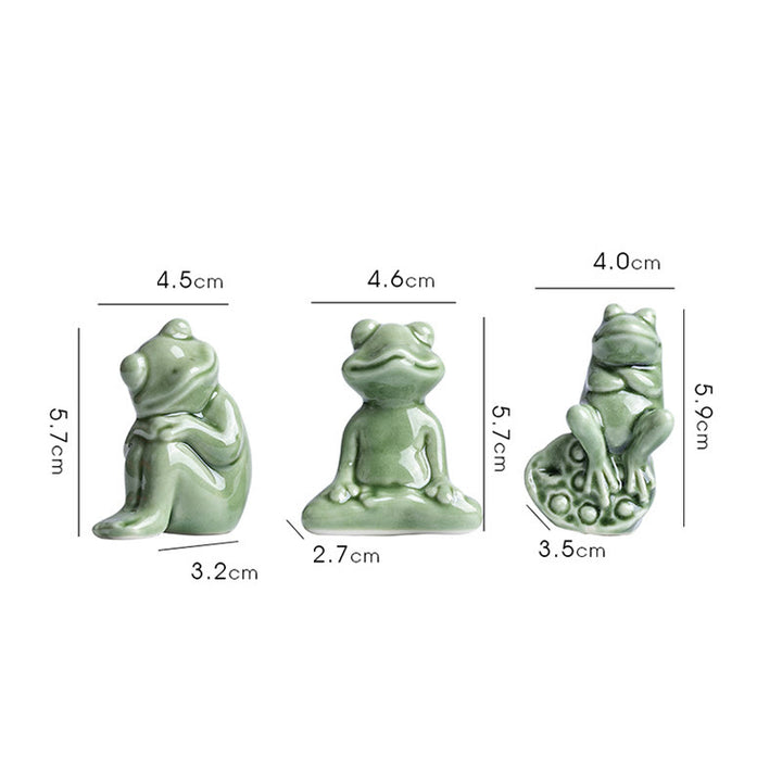 Buddha Stonesミニ 小型 瞑想 蓮 休憩 カエル 陶器 富 幸運 家庭用 ティーペット 置物 装飾