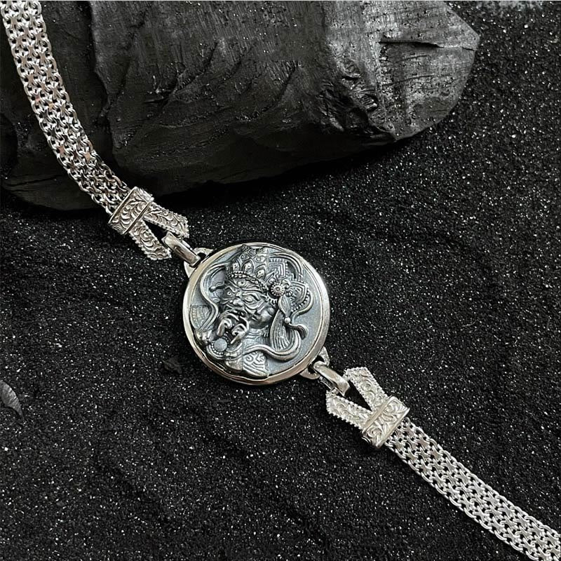 Buddha Stonesチベット 925 スターリングシルバー ザキラム 富の女神 祝福 保護ブレスレット