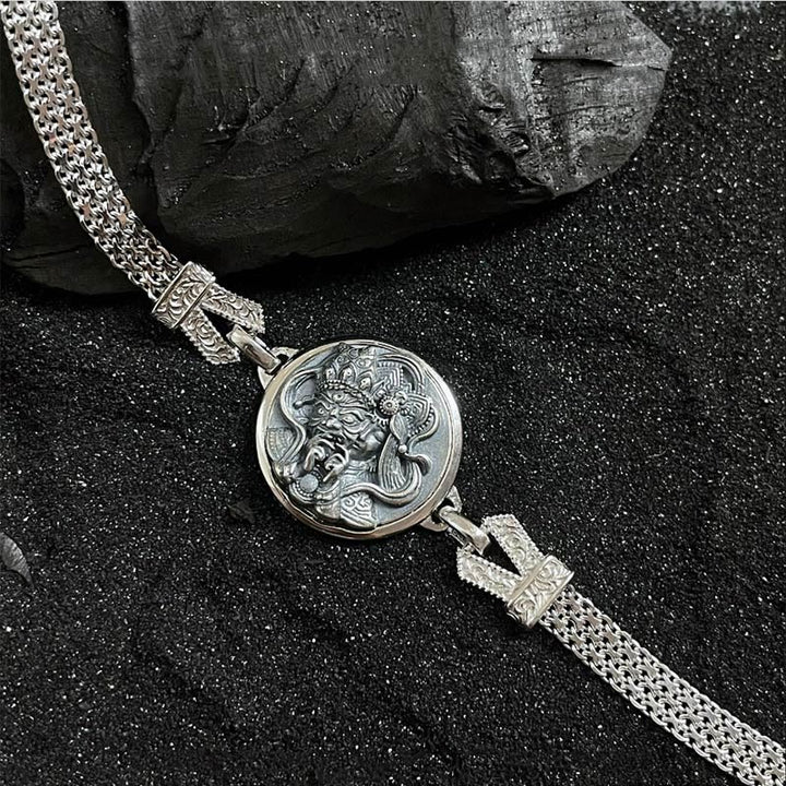 Buddha Stonesチベット 925 スターリングシルバー ザキラム 富の女神 祝福 保護ブレスレット