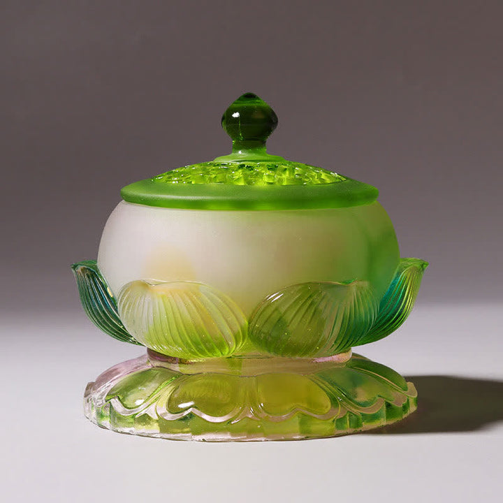 風水蓮手作りLiuliクリスタルアートピースホームオフィスの装飾品