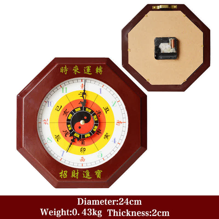 風水八卦図バランスエネルギーマップ壁掛け時計 - 赤い八卦図と壁掛け時計 24cm - image 3