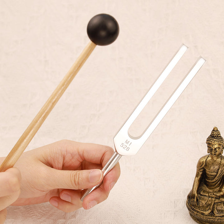 Buddha Stones チャクラとサウンドセラピー用アルミニウム合金製音叉（マレット付き）528Hz - 音叉 - image 0