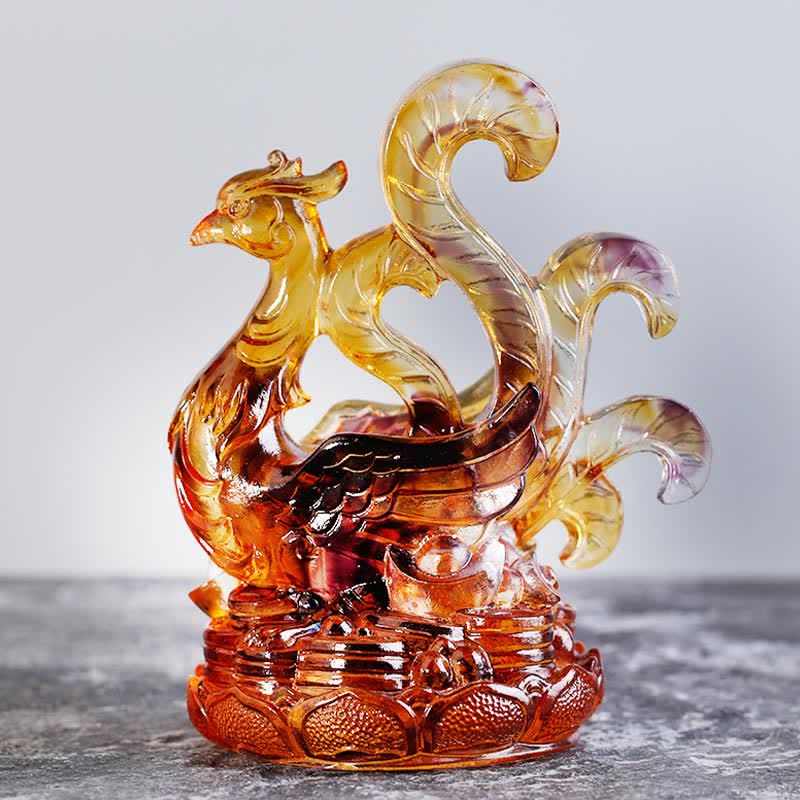 Buddha Stones風水 四大シンボル 青龍 ハンドメイド 琉璃クリスタルアート作品 ホームオフィス装飾