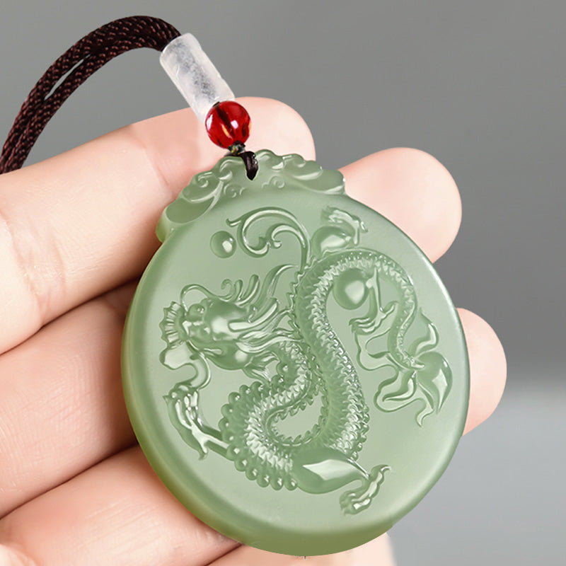 Buddha Stones中国の十二支 龍 翡翠 幸運のネックレス ストリングペンダント - image 2