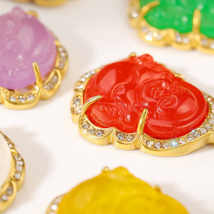 Buddha Stones18K ゴールドフィルド 笑う仏陀 翡翠 幸運のネックレスチェーンペンダント - image 13