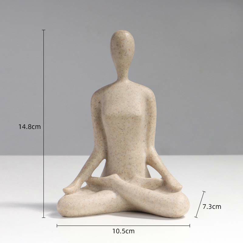 抽象的なヨガ瞑想エクササイズ樹脂スピリチュアルフィギュア彫刻デスク装飾