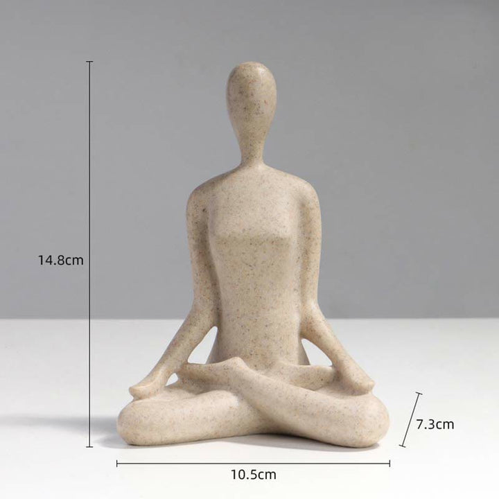 抽象的なヨガ瞑想エクササイズ樹脂スピリチュアルフィギュア彫刻デスク装飾