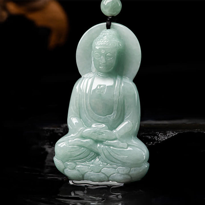 Buddha Stones阿弥陀仏 翡翠 お守り 慈悲の紐ネックレス - image 10