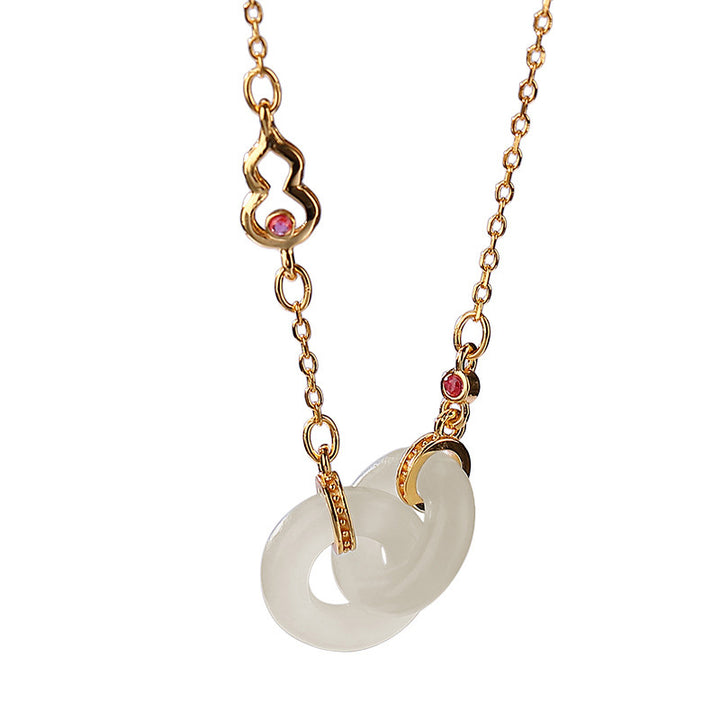 Buddha Stones925スターリングシルバー ラウンド翡翠 幸運繁栄ネックレスチェーンペンダント