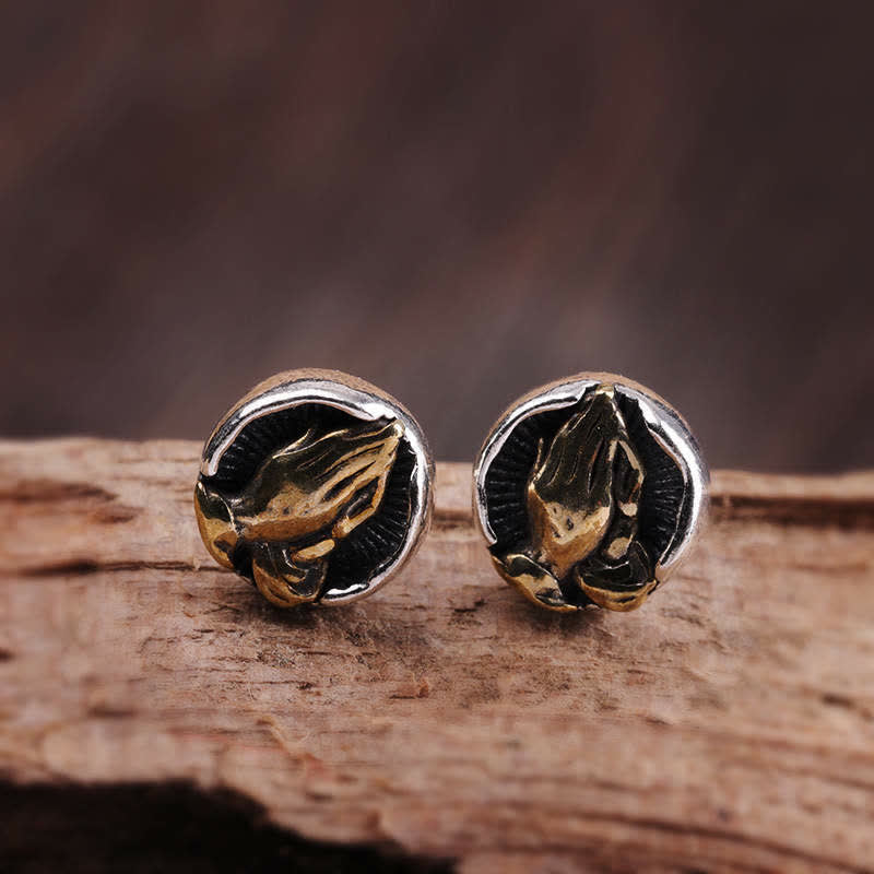 Buddha Stones925スターリングシルバー ナマステ イクオリティ スタッドピアス - image 6