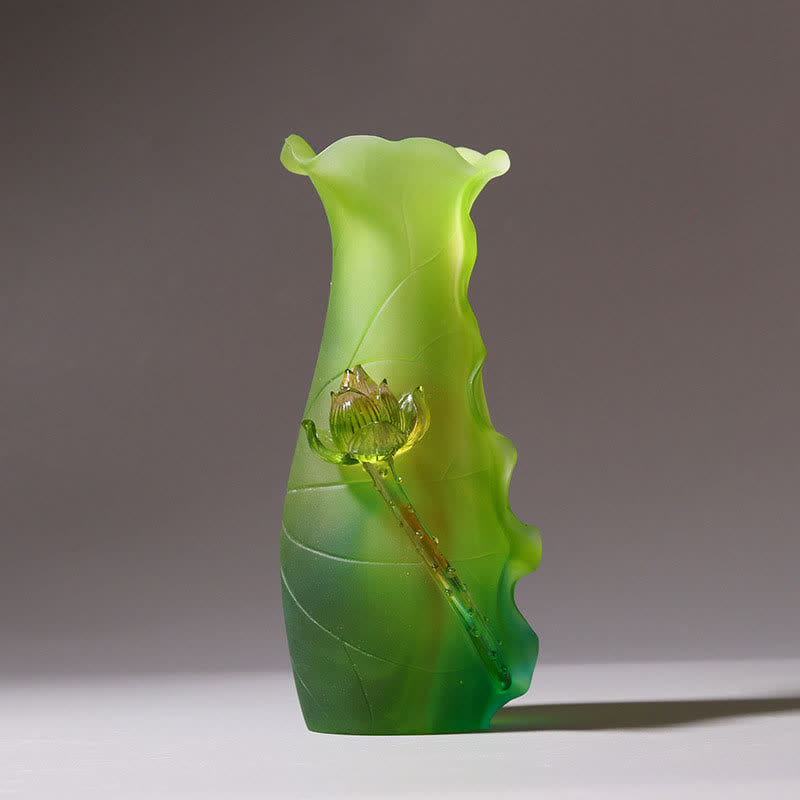 風水蓮手作りLiuliクリスタルアートピースホームオフィスの装飾品