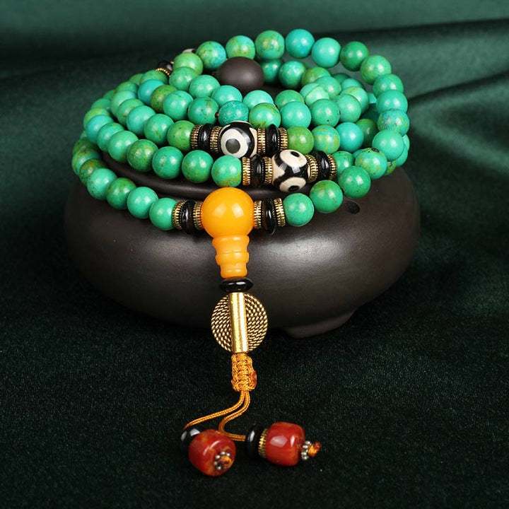 Buddha StonesチベットターコイズMalaバランスネックレス ブレスレット