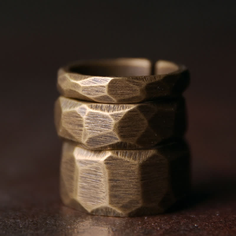 Buddha Stonesチベットのシンプルなデザインの銅製富の指輪 - image 1