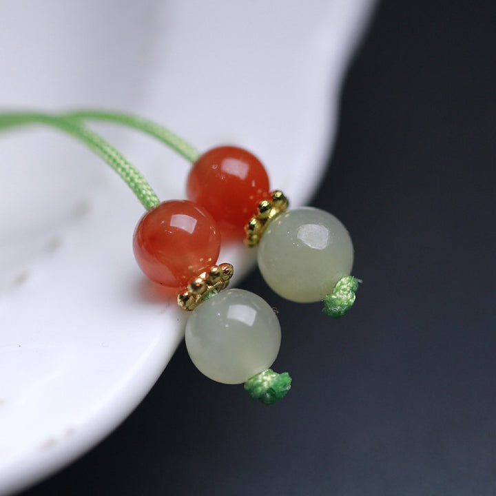Buddha Stones925スターリングシルバー 翡翠 幸運の花 蝶 ブレスレット