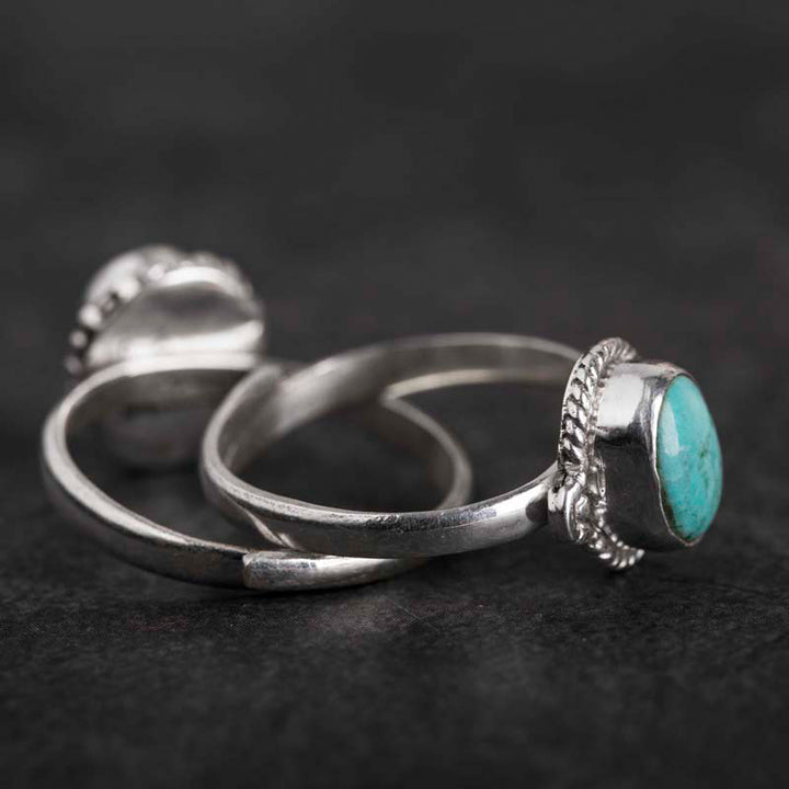Buddha Stones925スターリングシルバー ターコイズ ウィズダムラブリング