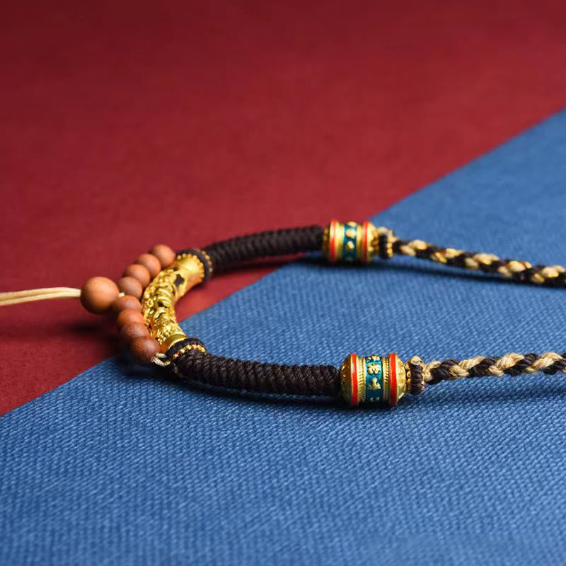 チベットの手作りのBuddha Stonesキングコングノットオーム・マニ・パドメ・フム祈祷ホイールの紐ネックレスペンダント - image 6