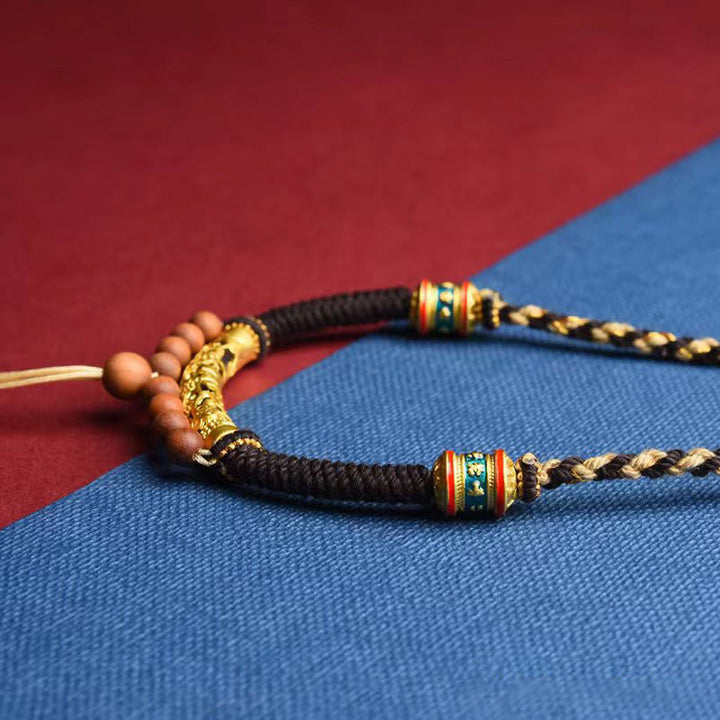 チベットの手作りのBuddha Stonesキングコングノットオーム・マニ・パドメ・フム祈祷ホイールの紐ネックレスペンダント - image 6