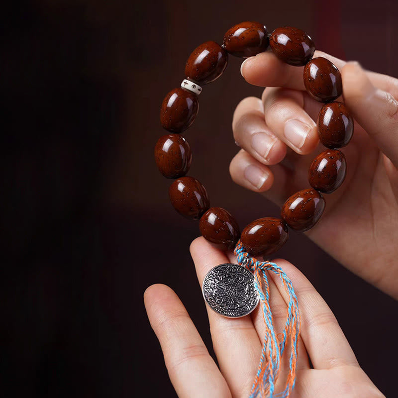 Buddha Stonesチベット天然紫金鼠OM中国十二支九宮八図チャーム富ブレスレット