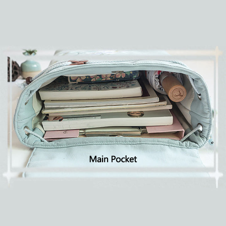 Buddha Stonesハンドメイド刺繍入り大容量キャンバスバックパック - image 6