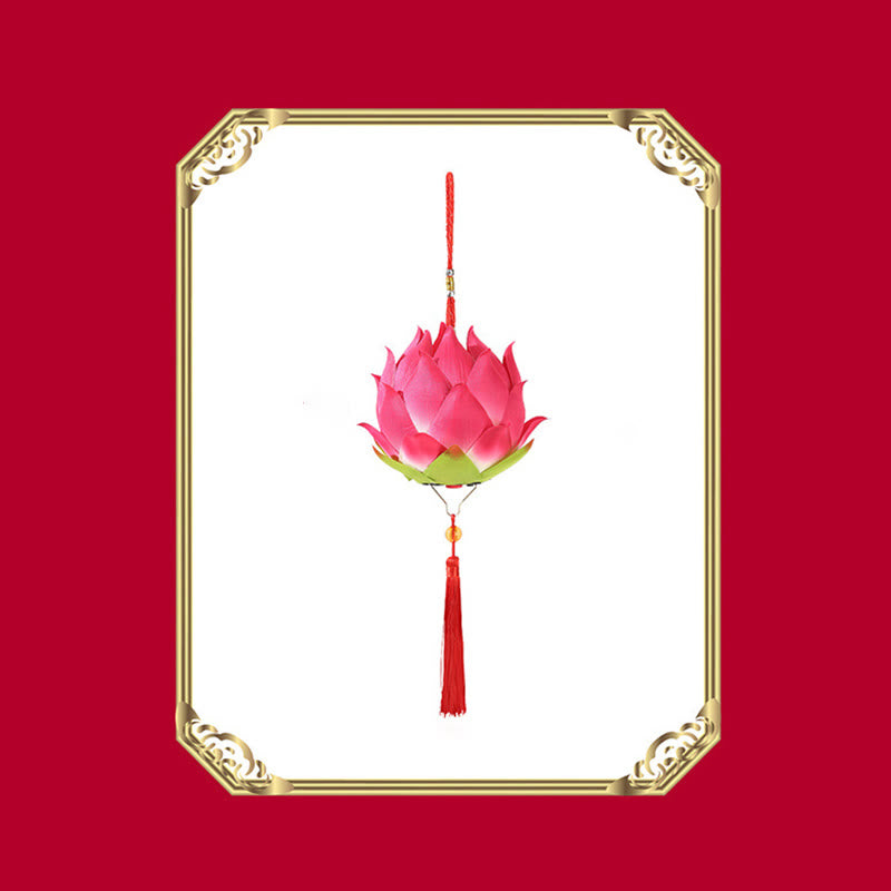 Buddha StonesDIY蓮の花ドラゴンランタンタッセルランプ装飾