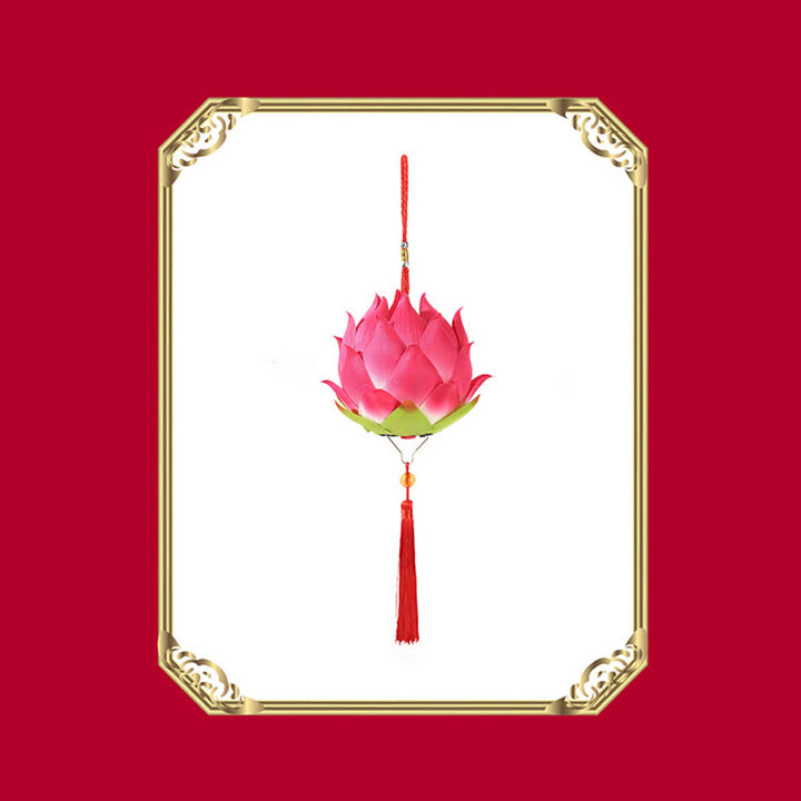 Buddha StonesDIY蓮の花ドラゴンランタンタッセルランプ装飾